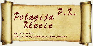 Pelagija Klecić vizit kartica
